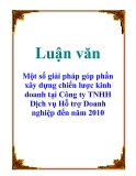 Luận văn: Một số giải pháp góp phần xây dựng chiến lược kinh doanh tại Công ty TNHH Dịch vụ Hỗ trợ Doanh nghiệp đến năm 2010