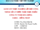 đề tài:" GIÁM SÁT THỰC NGHIỆM LẮP ĐẶT CÔNG TRÌNH XỬ LÝ NƯỚC THẢI THỰC PHẨM CÔNG TY TNHH HÒA HƯNG  SAĐEC – ĐỒNG THÁP "