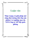 Luận văn: Thực trạng và giải pháp mở rộng thị trường tiêu thụ sản phẩm ở xí nghiệp may đo X19-Công ty 247-Bộ quốc phòng