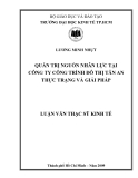 Luận văn: Quản trị nguồn nhân lực tại Công ty Công trình Đô Thị Tân An - Thực trạng và giải pháp