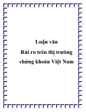 Luận văn: Rủi ro trên thị trường chứng khoán Việt Nam