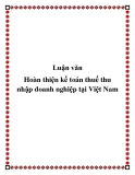 Luận văn: Hoàn thiện kế toán thuế thu nhập doanh nghiệp tại Việt Nam