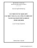 Đề tài: CÁC NHÂN TỐ TÁC ĐỘNG ĐẾN CẤU TRÚC VỐN CỦA CÁC CÔNG TY NIÊM YẾT TẠI SỞ GIAO DỊCH CHỨNG KHOÁN TP.HỒ CHÍ MINH