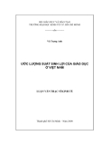Luận văn: ƯỚC LƯỢNG SUẤT SINH LỢI CỦA GIÁO DỤC Ở VIỆT NAM
