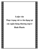 Luận văn: Thực trạng rủi ro tín dụng tại các ngân hàng thương mại ở Bình Phước