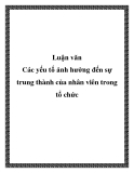 Luận văn Các yếu tố ảnh hưởng đến sự trung thành của nhân viên trong tổ chức