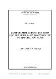 Luận văn: ĐÁNH GIÁ MỘT SỐ DÕNG LÖA CHỌN LỌC THẾ HỆ R3, R4 CÓ NGUỒN GỐC TỪ MÔ SẸO CHỊU MẤT NƯỚC