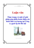 Luận văn: Thực trạng và một số giải pháp góp phần hoàn thiện các hình thức trả lương tại Công ty gạch ốp lát Hà nội