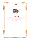 Đề tài: Hoàn thiện ứng dụng trade marketing vào hoạt động kinh doanh của Công ty Frieslandcampina Việt Nam từ 2010 - 2020