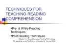 TECHNIQUES FOR TEACHING READING COMPREHENSION 