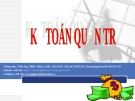 Kế toán quản trị - GV Trần Duy Thức