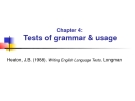 Chapter 4: Tests of grammar & usage