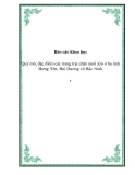 Báo cáo khoa học:   Quy mô, đặc điểm các trang trại chăn nuôi lợn ở ba tỉnh Hưng Yên, Hải Dương vỡ Bắc Ninh