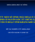 Nghiên cứu một số tính chất hóa lý của chất kháng sinh