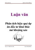 Luận Văn: Phân tích hiệu quả dự án đầu tư khai thác mỏ khoáng sản