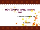 Một số hàm mang  trong PHP