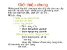 Giới thiệu chung Microsoft Word