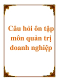 Câu hỏi ôn tập môn quản trị doanh nghiệp - cô Đỗ Thị Tuyết