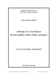 Luận văn: SINH KẾ CỦA NGƯỜI DAO HUYỆN THÔNG NÔNG TỈNH CAO BẰNG