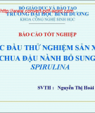 Đề tài bước đầu thử nghiệm sản xuất sữa chua đậu nành bổ sung tảo Spirulina 