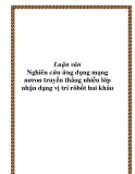 Luận văn Nghiên cứu ứng dụng mạng nơron truyền thẳng nhiều lớp nhận dạng vị trí rôbốt hai khâu