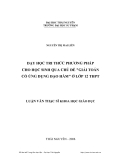 Luận văn: DẠY HỌC TRI THỨC PHƯƠNG PHÁP CHO HỌC SINH QUA CHỦ ĐỀ "GIẢI TOÁN CÓ ỨNG DỤNG ĐẠO HÀM" Ở LỚP 12 THPT