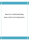 Đồ án tốt nghiệp - Phân tích thiết kế hệ thống - Quản Lý Kho Của Cửa Hàng Lốp Xe