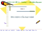 Bài 3: Ứng dụng của đạo hàm