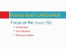 How to teach LANGUAGE