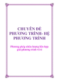 Chuyên đề phương trình và hệ phương trình