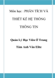 Đồ án tốt nghiệp - Phân tích thiết kế hệ thống - Quản Lý Học Viên Ở Trung Tâm Anh Văn Elite