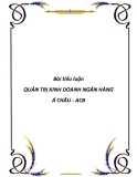 Luận văn quản trị kinh doanh ngân hàng Á Châu -ACB
