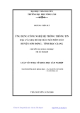 Luận văn Thạc sỹ Khoa học lâm nghiệp: Ứng dụng công nghệ hệ thống thông tin địa lý (GIS) để dự báo xói mòn đất huyện Sơn Động - tỉnh Bắc Giang với