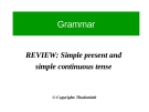 Grammar review : simple present and simple continuos tense