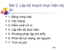 Bài 3: Lập kế hoạch dự án