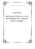 LUẬN VĂN: Thực hiện quy chế dân chủ ở cơ sở trên địa bàn Thành phố Vinh - Những vấn đề đặt ra và giải pháp