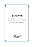 LUẬN VĂN: Tư tưởng Hồ Chí Minh về cán bộ và vận dụng trong hoàn thiện pháp luật cán bộ, công chức ở Việt Nam hiện nay