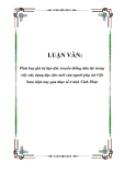 LUẬN VĂN: Phát huy giá trị đạo đức truyền thống dân tộc trong việc xây dựng đạo đức mới của người phụ nữ Việt Nam hiện nay qua thực tế ở tỉnh Vĩnh Phúc