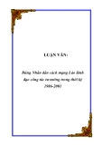 LUẬN VĂN:  Đảng Nhân dân cách mạng Lào lãnh đạo công tác tư tưởng trong thời kỳ 1986-2001