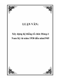 LUẬN VĂN:  Xây dựng hệ thống tổ chức Đảng ở Nam Kỳ từ năm 1930 đến năm1945