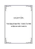 LUẬN VĂN:  Vận dụng lý luận Mác - Lênin về sở hữu tư liệu sản xuất ở nước ta