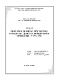 Phân tích hệ thống môi trường cho khu du lịch sinh thái Hồ Tràm tỉnh Bà Rịa - Vũng Tàu 