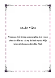 LUẬN VĂN: Nâng cao chất lượng áp dụng pháp luật trong kiểm sát điều tra các vụ án hình sự của Viện kiểm sát nhân dân tỉnh Bắc Ninh