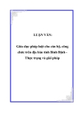 LUẬN VĂN:  Giáo dục pháp luật cho cán bộ, công chức trên địa bàn tỉnh Bình Định Thực trạng và giải pháp