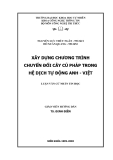 Luận văn:Xây dựng chương trình chuyển đổi cây cú pháp trong hệ dịch tự động Anh-Việt