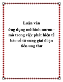 Luận văn:ứng dụng mô hình nơron - mờ trong việc phát hiện tế bào cổ tử cung giai đoạn tiền ung thư