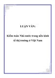 LUẬN VĂN:  Kiểm toán Nhà nước trong nền kinh tế thị trường ở Việt Nam