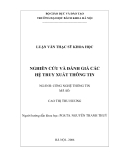 Luận văn: Nghiên cứu và đánh giá các hệ truy xuất thông tin