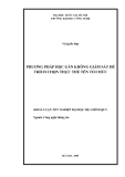 LUẬN VĂN: PHƯƠNG PHÁP HỌC GẦN KHÔNG GIÁM SÁT ĐỂ TRÍCH CHỌN THỰC THỂ TÊN TỔ CHỨC