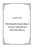 LUẬN VĂN:  Bình đẳng giới trong lao động và việc làm ở nông thôn tỉnh Bình Phước hiện nay